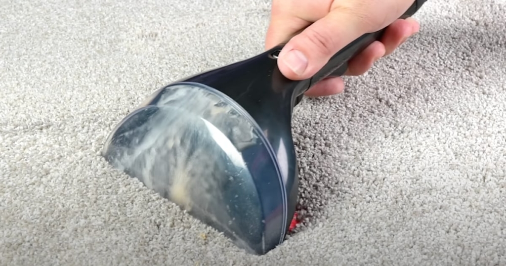 Testing the 6 inch Tough Stain Tool - Bissell Revolution HydroSteam Pet Carpet Cleaner Review