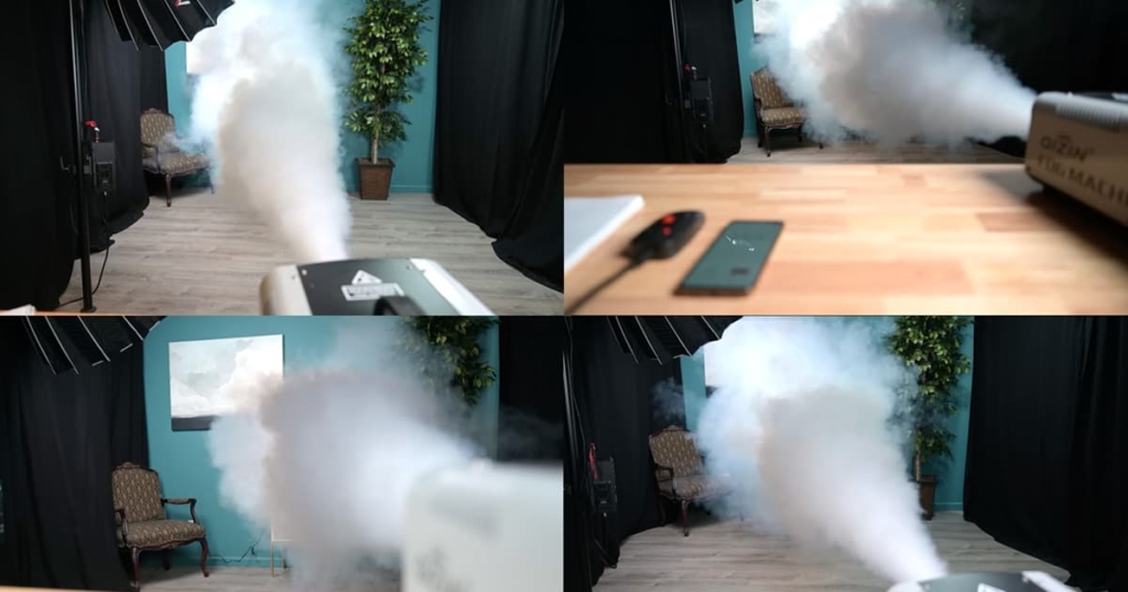 Examples of our Air Purifier Smoke Tests in Progress