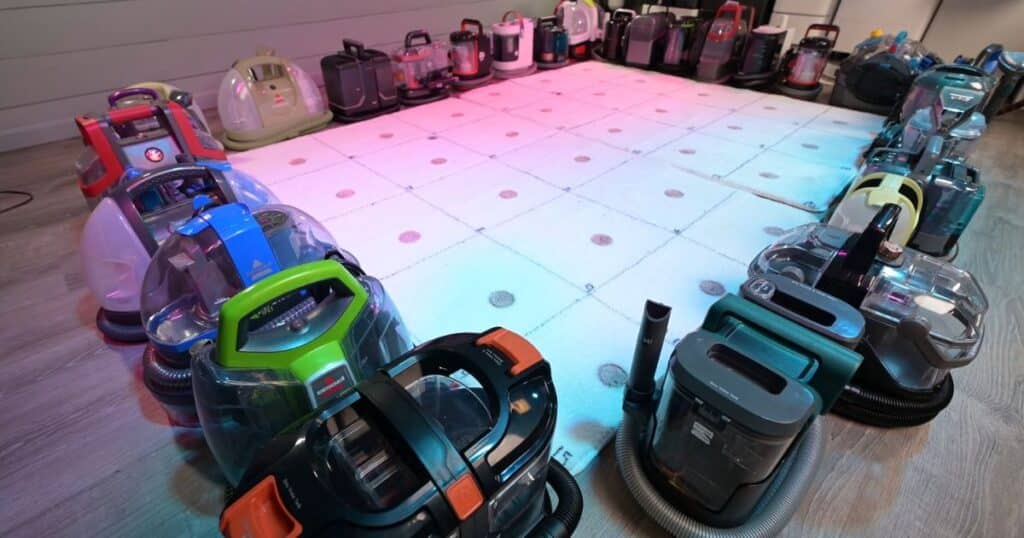 Testing Portable Spot Carpet Cleaners at the Vacuum Wars Studio