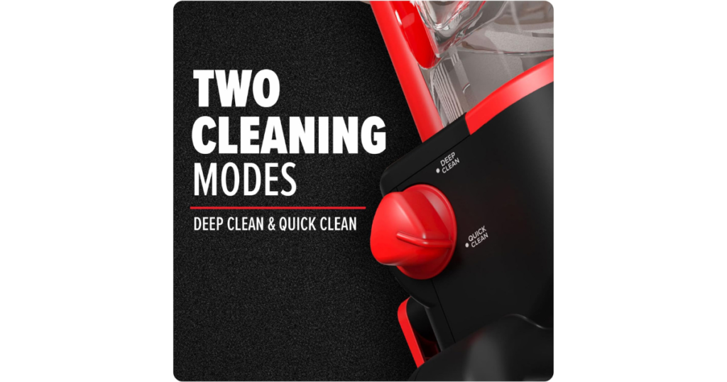 Dirt Devil Carpet Cleaner has two cleaning modes.