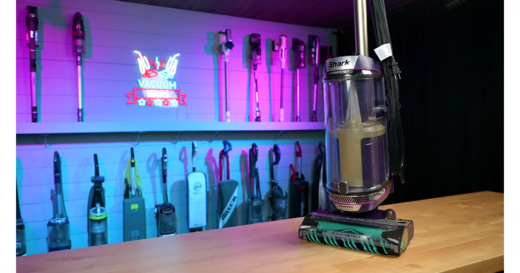 Shark PowerDetect Upright Vacuum Stands Tall at the Vacuum Wars Studio.