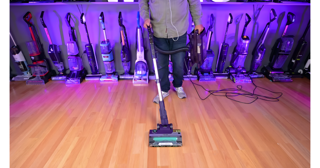 Vacuuming with the Shark PowerDetect Upright Vacuum Powered Lift-Away.