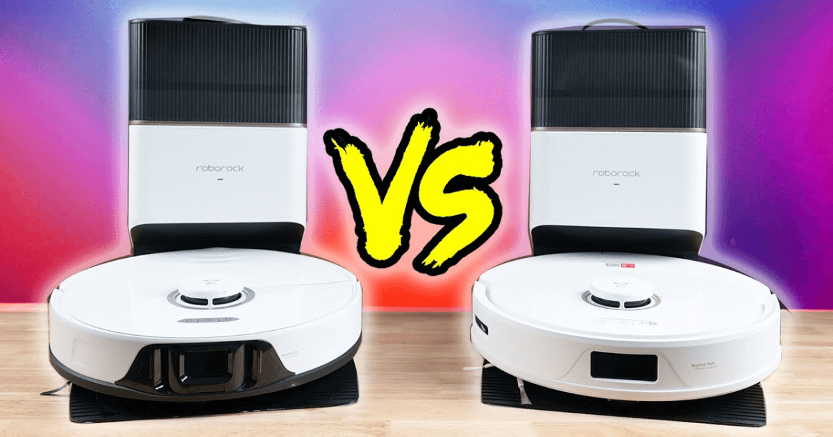 Roborock S8 and vs Q8 Max+ side by side.