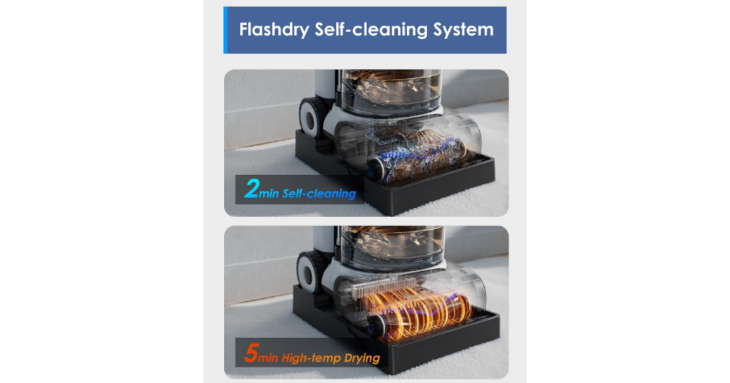 Tineco Carpet One Cruiser carpet cleaner FlashDry self-cleaning system