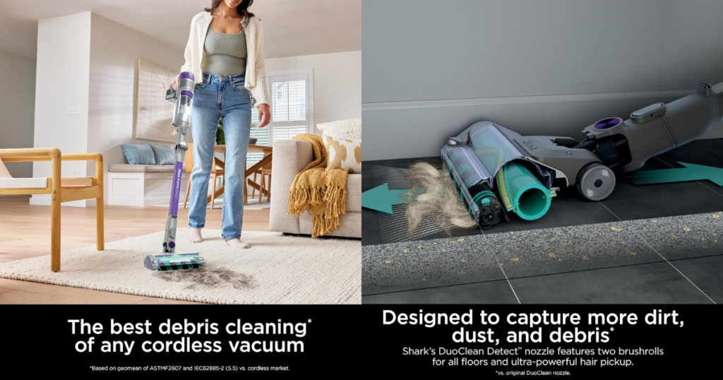 Shark IP1251 PowerDetect Cordless Vacuum's powerful suction & DuoClean Detect nozzle