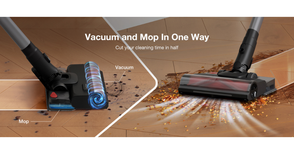 Yeedi C12 Combo's integrated mop pad on the cordless vacuum