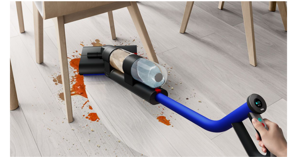 Dyson WashG1 Hard Floor Cleaner cleaning under furniture