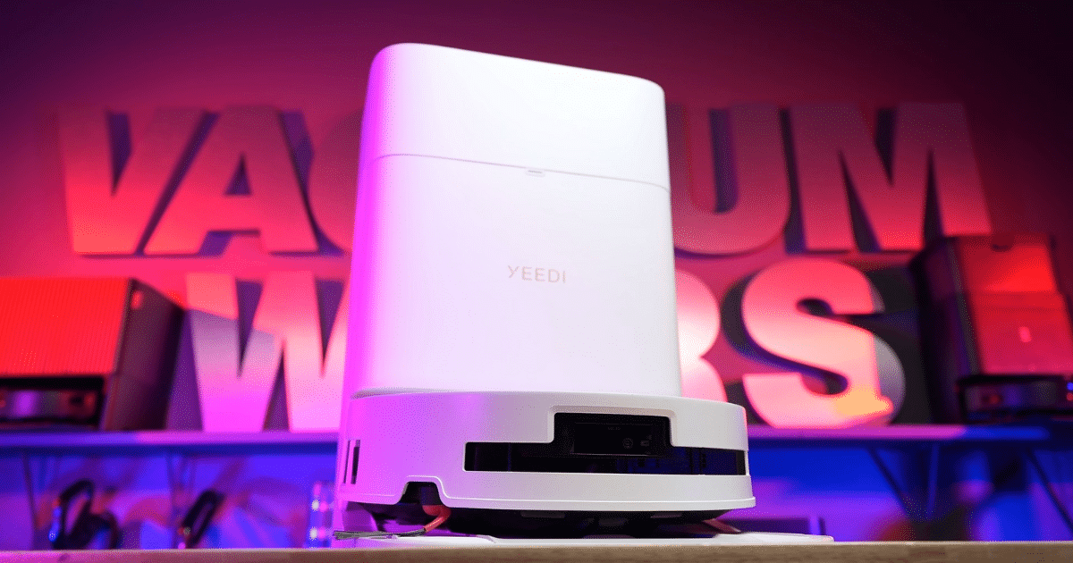 Yeedi M14 Plus robot vacuum at the Vacuum Wars studio