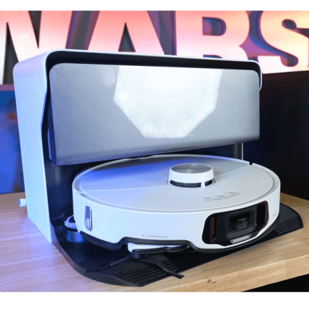 Roborock S8 MaxV with Pluming at the Vacuum Wars Studio