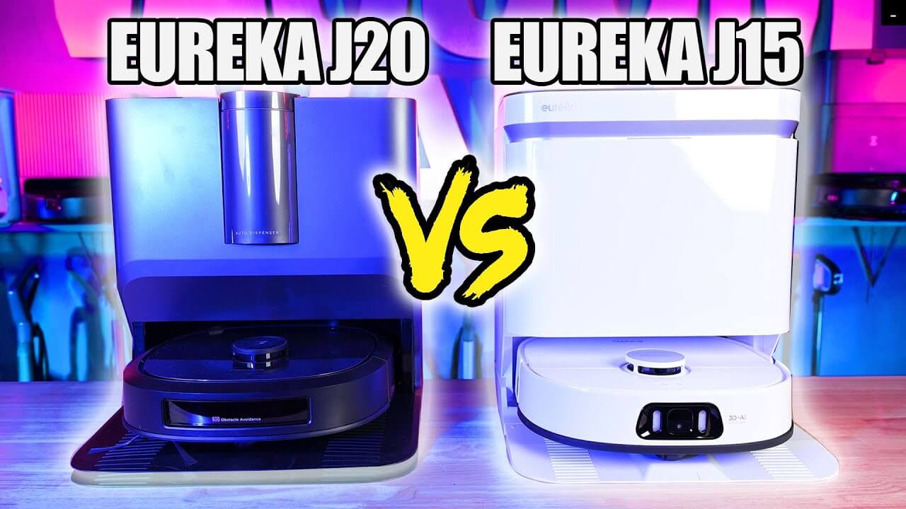 Eureka J15 nest to the Eureka J20 robot vacuums