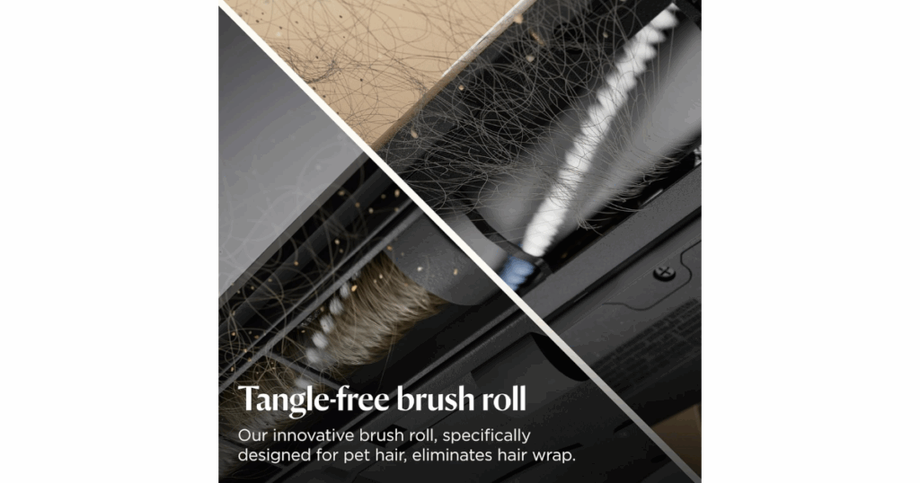 Bissell Pet Hair Eraser Allergen Lift-Off Tangle-Free Brush Roll viewed from underneath.