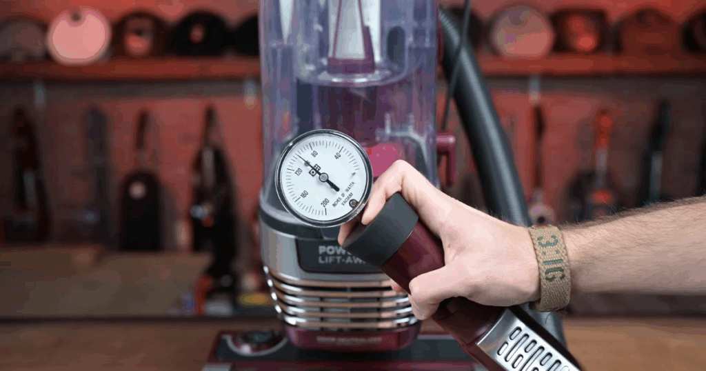 Measuring Suction at the Hose of a Shark Stratos Upright Vacuum