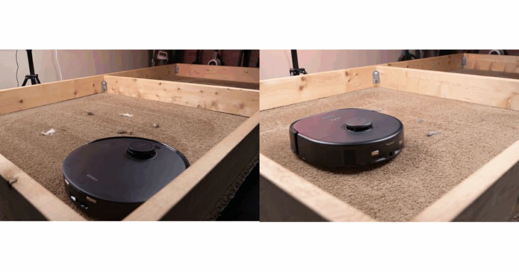 The Ecovacs T30S lifted 95% of pet hair in our test, while the Eufy removed 91.5%, right at the average