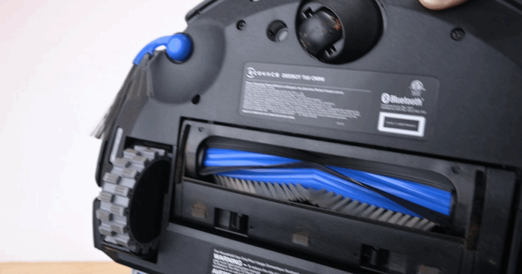 Ecovacs T80 Hair Tangle Test shows no tangled hair on the brushes at all.