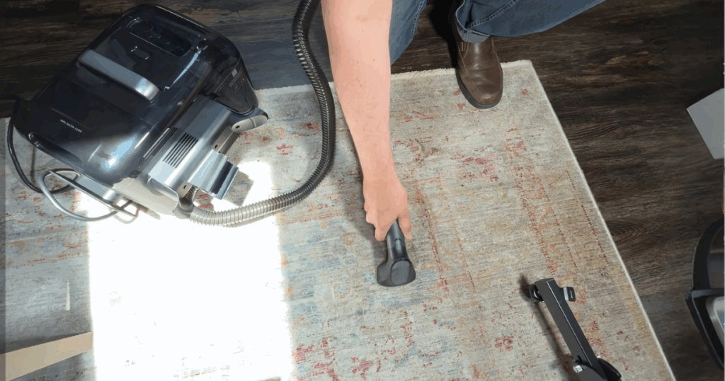 The Eufy E28's detachable deep cleaner performed well on stains and spills