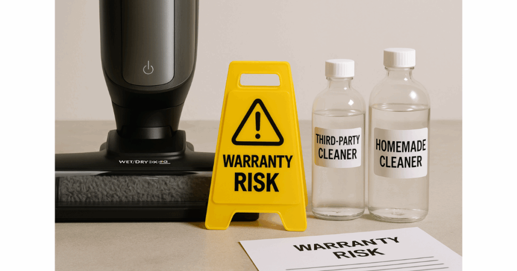 Hard floor cleaner warranty risk
