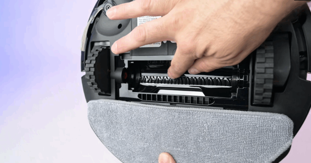 The Roborock's JawScrapers comb is meant to pull hair away from the bristles before they wrap around the brush