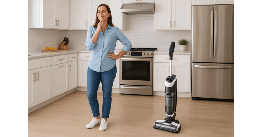 Streak free cleaning with a hard floor cleaner