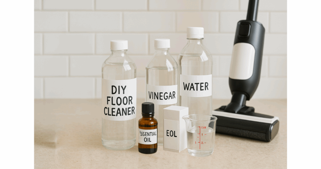 Various DIY floor cleaner ingredients
