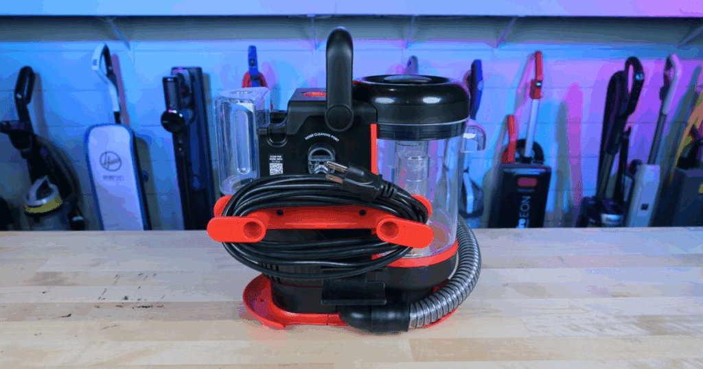 Dirt Devil Portable Spot Cleaner hose management for storage view