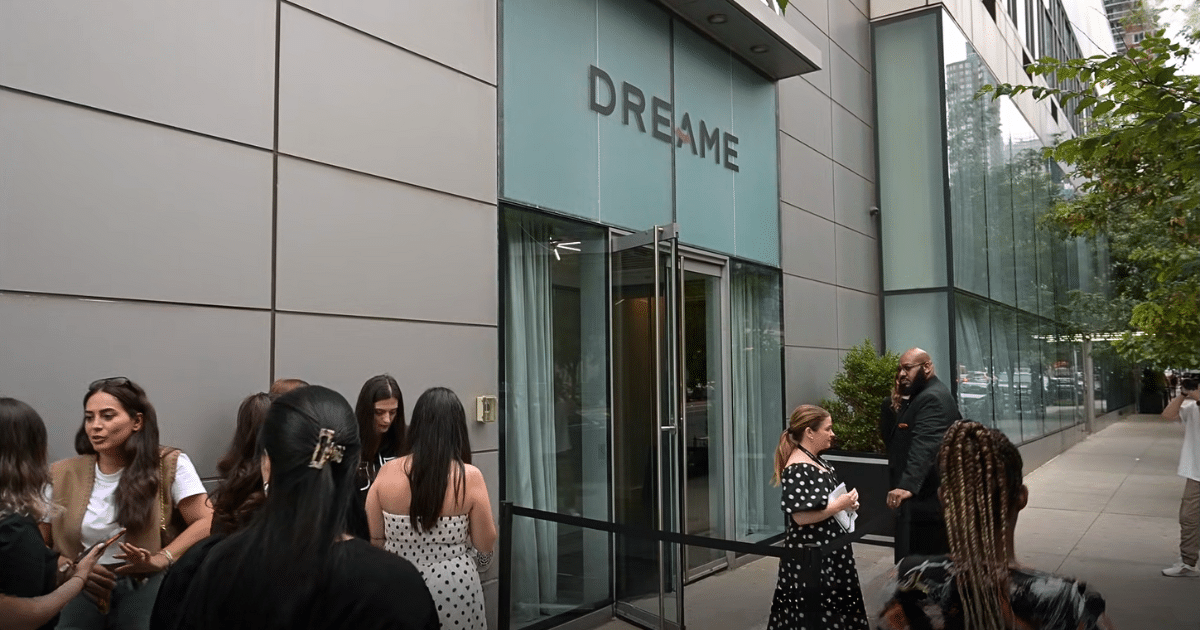 At the front door of the Dreame 2025 Launch event in New York,