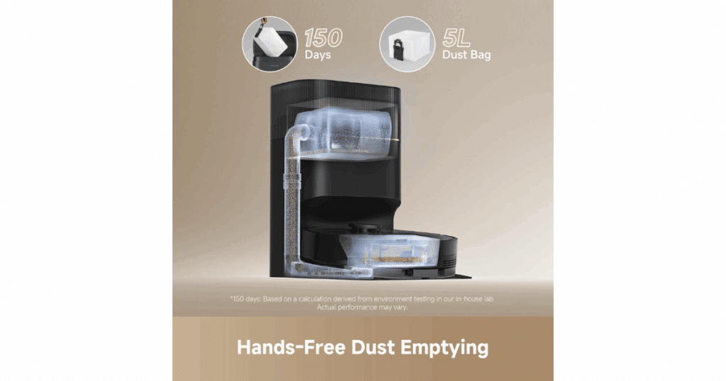 Dreame D20 Pro Plus self-emptying base with 5-liter dust bag