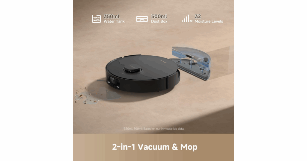 Dreame D20 Pro Plus robot vacuum and mop with water tank and dust box