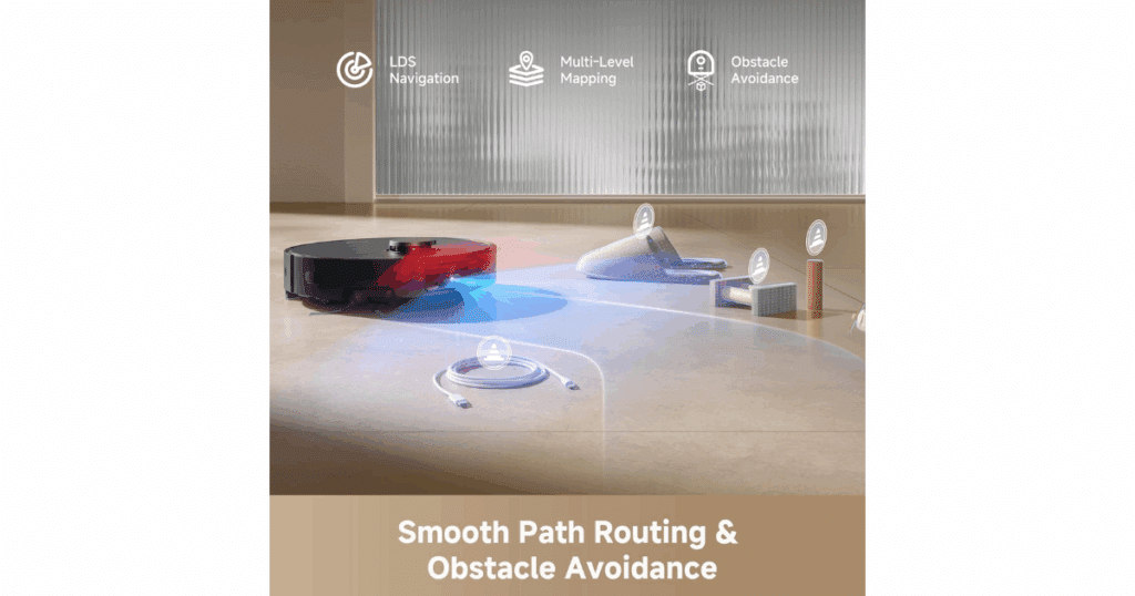 Dreame D20 Pro Plus mapping home layout with LDS navigation and Smart Pathfinder