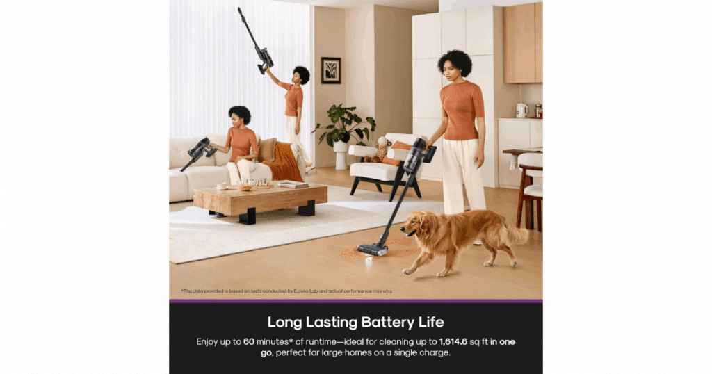 Eureka ReactiSense stick vacuum with detachable battery and handheld conversion