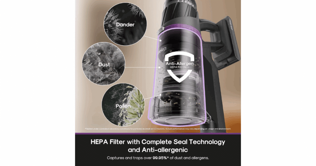 Eureka ReactiSense stick vacuum cyclonic filtration