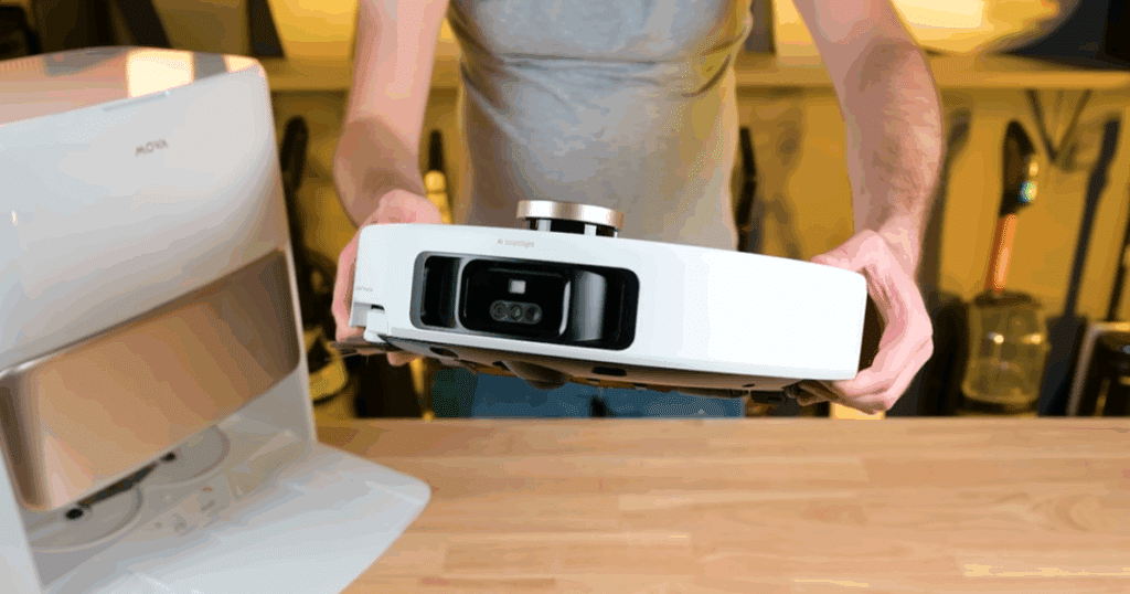 MOVA V50 Ultra dock washing mop pads with hot water, but without an internal heater the water likely may not stay hot for long.