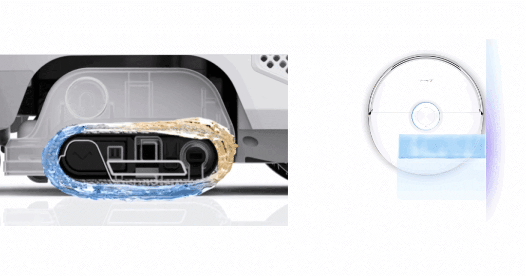 The Narwal Flow's elliptical base allows more surfaces contact with the floor, and it spins at 80 rpm