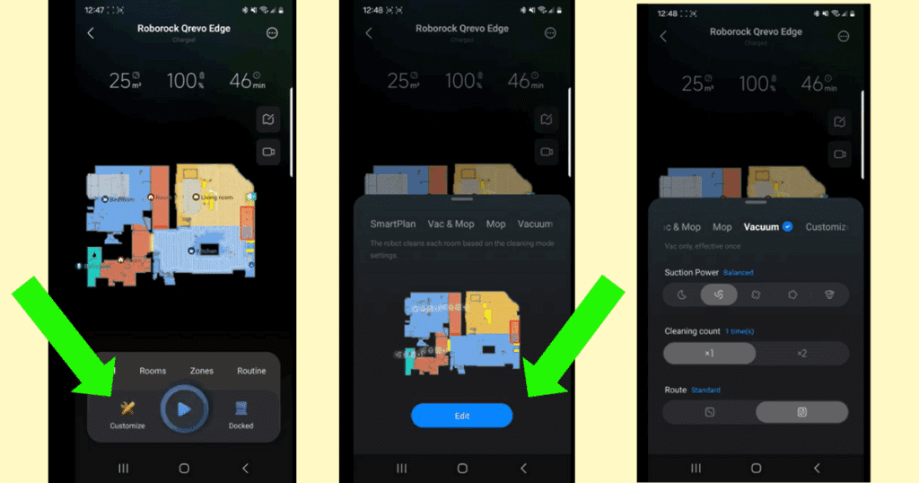 You can program multiple passes for both vacuuming and mopping in the Roborock app