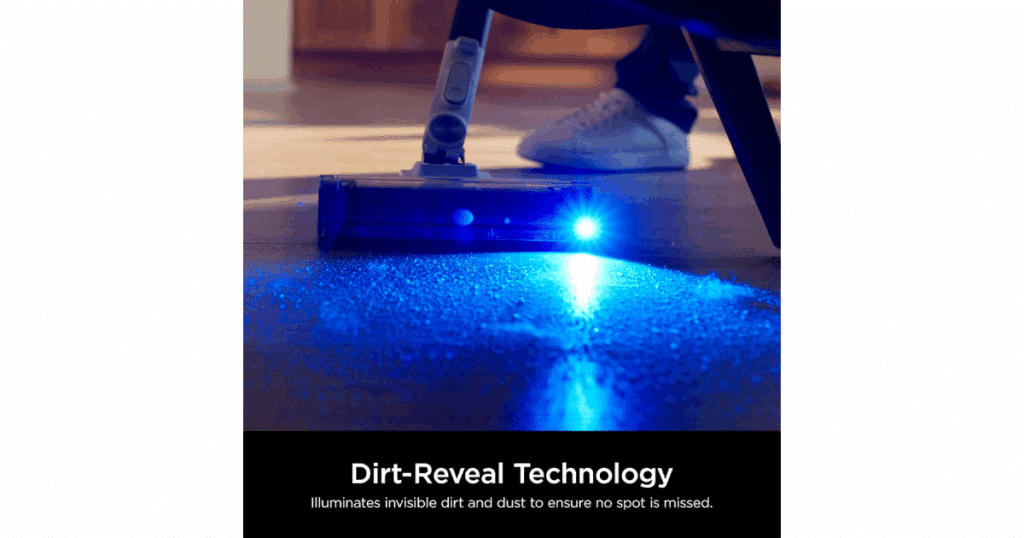 Shark PowerPro Flex Reveal Plus vacuum illuminating dust with Dirt-Reveal Technology
