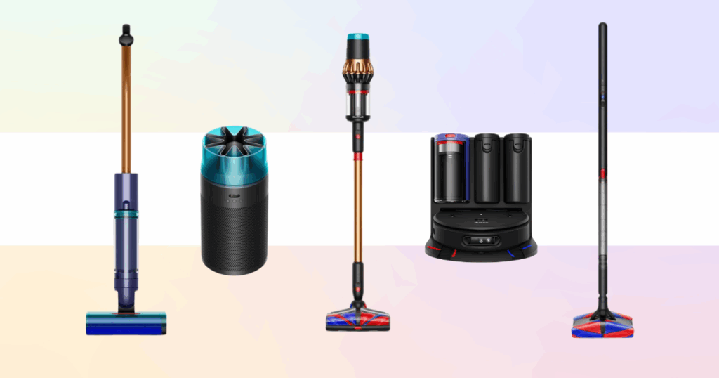 Dyson has introduced 11 new products including vacuums, robotic cleaners, wet/dry systems, and compact purifiers with Hyperdymium motors and AI-driven technology.