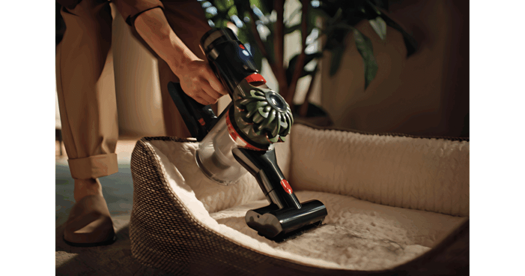 Dyson V8 Cyclone cordless vacuum — upgraded model with 30% more suction, 60-minute runtime, triggerless power button, and support for a future self-emptying dock.