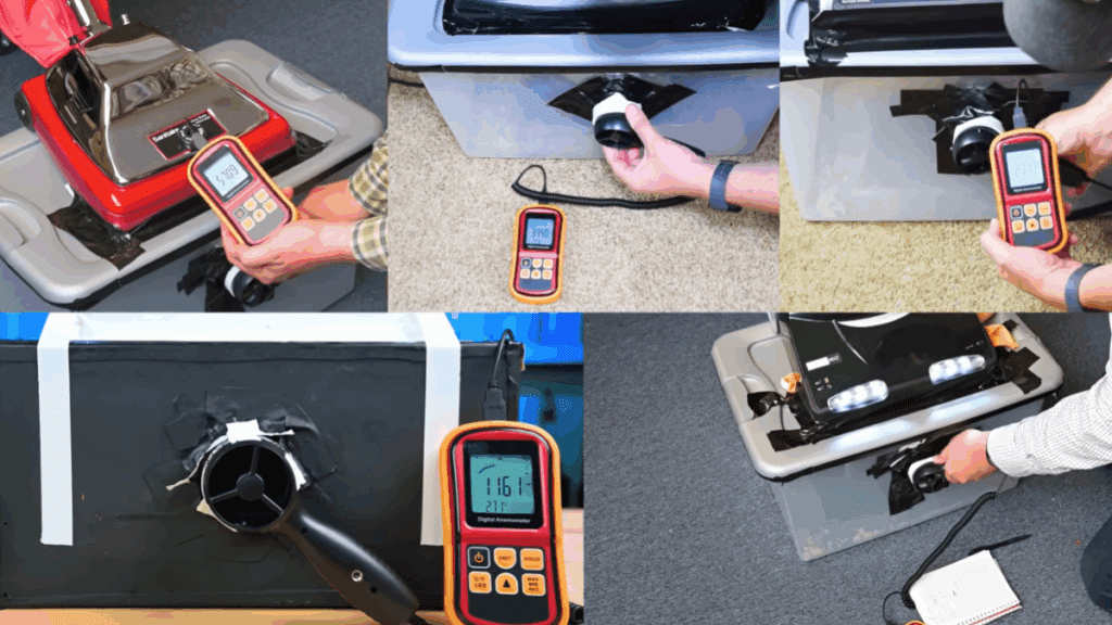 Vacuum airflow is measured in cubic feet per minute, a key indicator of real-world cleaning performance.
