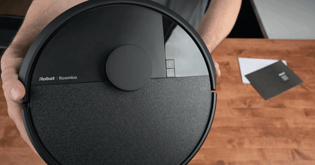Roomba 105 Vac's top-mounted LiDAR delivered navigation efficiency test result of 0.74 m²/min efficiency with a 2.79 overall score, compared to category averages of 0.70 and 3.0
