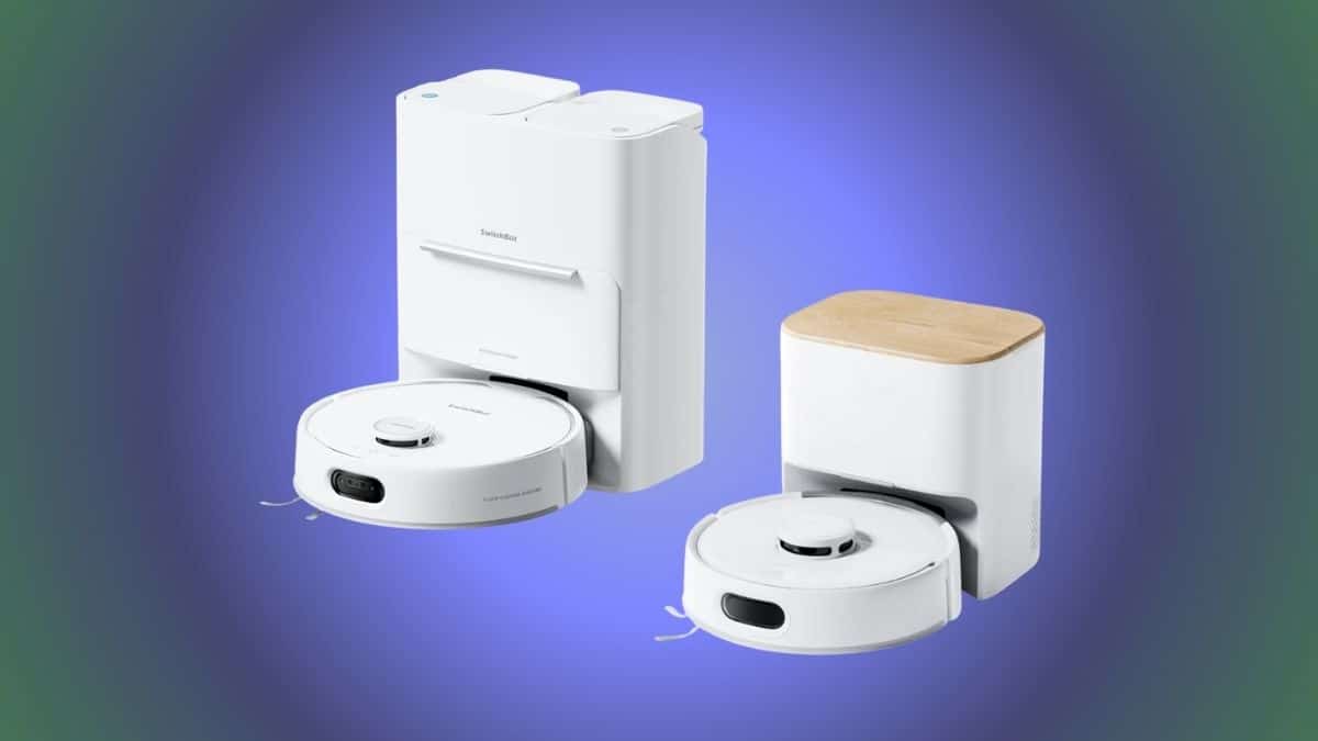 SwitchBot Floor Cleaning Robot S20 and compact Robot Vacuum K11+ with Matter 1.4 integration.