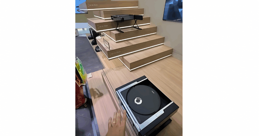 The MOVA Zeus 60 has a smaller footprint than either of the other stair climbing robots we've seen at IFA 2025
