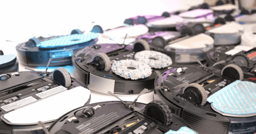 Robot mops of various types on display