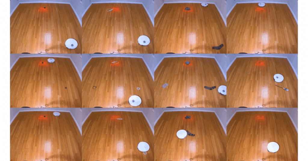 Dreame L40s robot vacuums testing obstacle avoidance sensors used to detect and avoid household objects during cleaning.