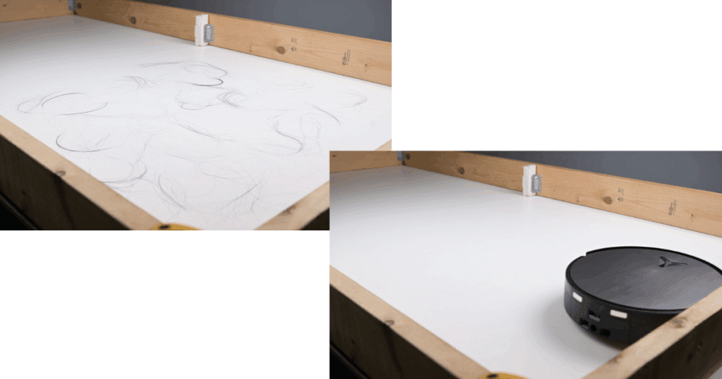 Ecovacs Deebot X11 robot vacuum with ZeroTangle 3.0 brush system achieving 0% tangled hair in the seven-inch hair tangle test.