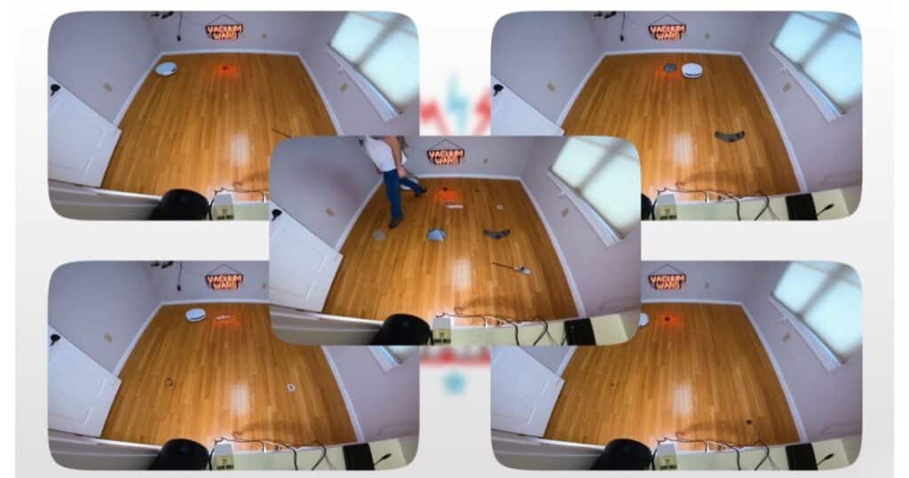 Narwal Flow robot vacuum navigating around obstacles during avoidance test.
