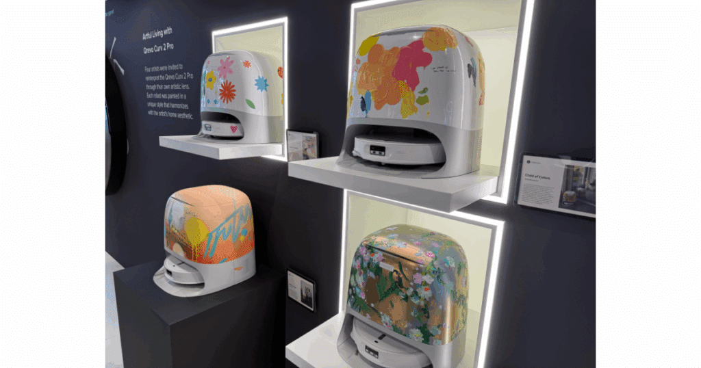 Four artists reinterpreted the Curv 2 Pro, each painting it in a unique style that reflects their personal home aesthetic.