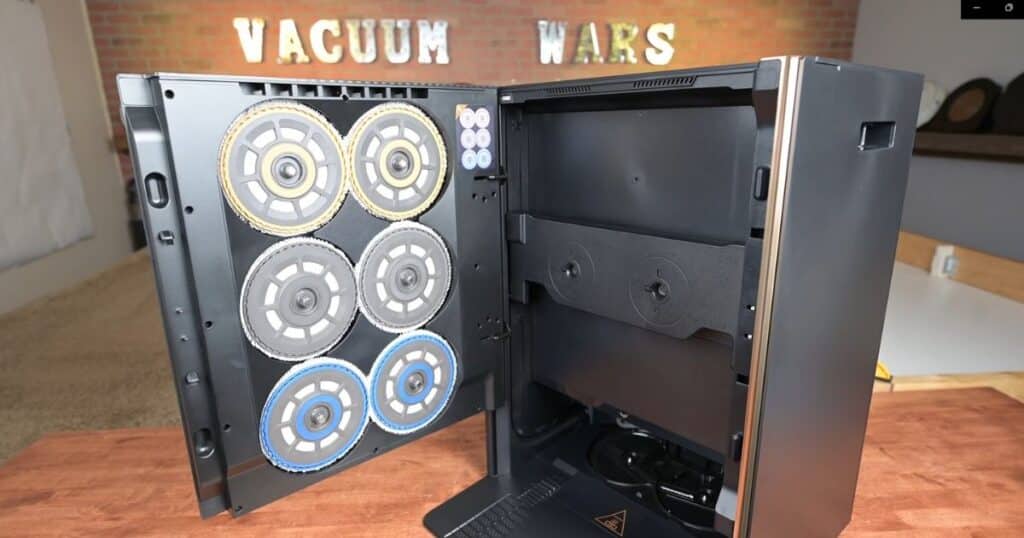 The Dreame Matrix10 Ultra robot vacuum and mop with multi-mop switching dock.