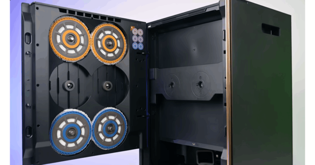 An inside look at the Dreame Matrix multi-mop switching dock.