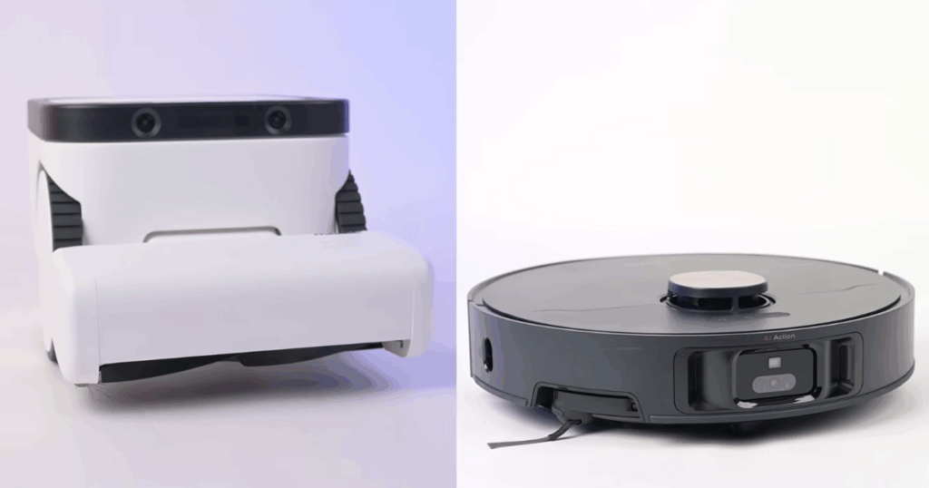 Matic height | Vacuum Wars A Matic robot vacuum side by side with a LiDAR robot vacuum to demonstrated the Matic's 7.8 inch height compared to the average height for a robot vacuum of 3.7 inches