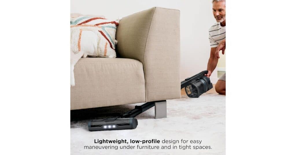 Shark Pet Cordless Vacuum low profile | Vacuum Wars Low-profile design of the Shark Pet Cordless Vacuum (IX141) for cleaning under furniture