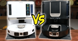Shark Robot Vacuum Challenge | Vacuum Wars Shark PowerDetect ThermoCharge NeverTouch Pro vs PowerDetect NeverTouch Pro robot vacuums side-by-side on their dock stations